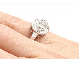 Vintage Diamond Dress Ring in White Gold Wearing Hand