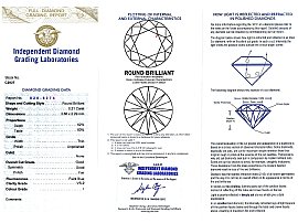 Vintage Diamond Dress Ring in White Gold Certificate 