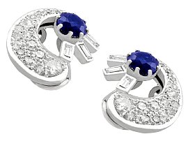 sapphire and diamond clip on earrings