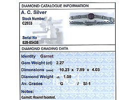 Garnet and Diamond Bracelet Card