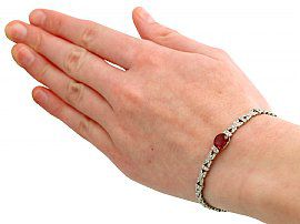 Garnet and Diamond Bracelet Wearing