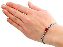 Garnet and Diamond Bracelet Wearing