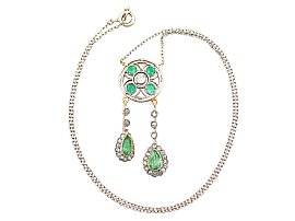 emerald and diamond pendant