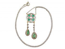 antique emerald and diamond pendant