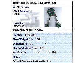 antique emerald and diamond pendant grading 