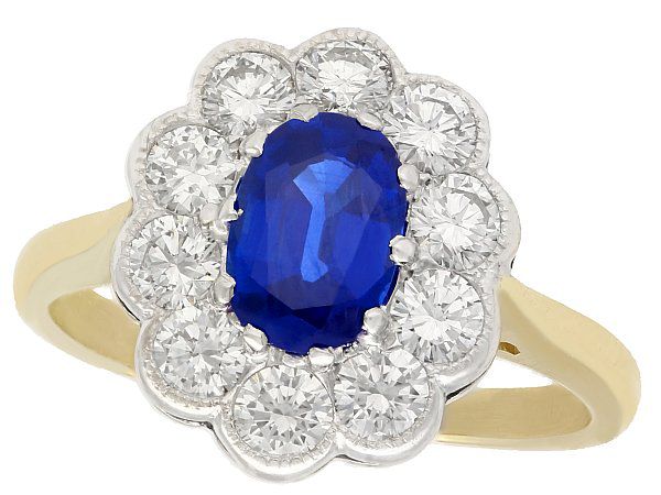 vintage sapphire and diamond ring in gold