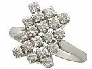 1.26ct Diamond and 18ct White Gold Dress Ring - Vintage French Circa 1950