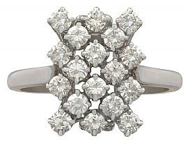 rectangular diamond cluster ring