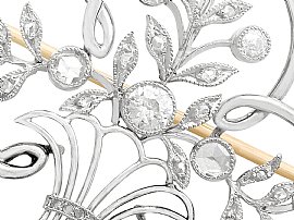 platinum diamond floral brooch for sale