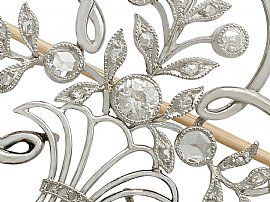 platinum diamond floral brooch