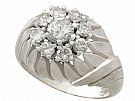 1.13ct Diamond and 18ct White Gold Dress Ring - Vintage Circa 1950