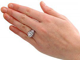 diamond cluster ring white gold