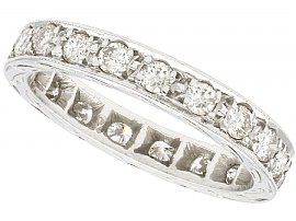1.00ct Diamond and 18ct White Gold Full Eternity Ring - Vintage Circa 1940