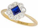 0.42ct Sapphire and 0.32ct Diamond, 18ct Yellow Gold Dress Ring - Antique Circa 1910