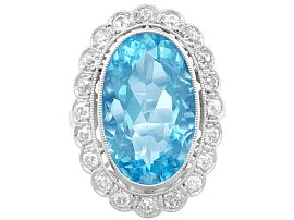 1930s aquamarine and diamond ring