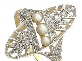Pearl and Diamond Dress Ring for Sale