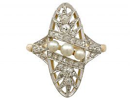 Pearl and Diamond Dress Ring for Sale