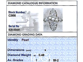 Pearl and Diamond Dress Ring for Sale Grading