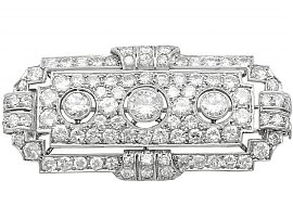 6.82ct Diamond and Platinum Brooch - Art Deco - Antique Circa 1930