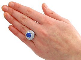 Antique Diamond Sapphire Cocktail Ring
