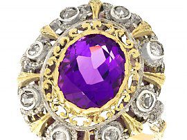 Antique Amethyst and Diamond Cocktail Ring