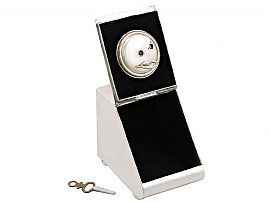 Antique Silver Jewellery Box Clock