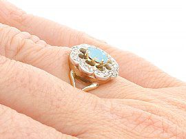 Antique Opal & Diamond Cluster Ring 