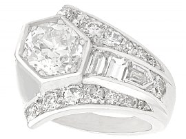 3.24ct Diamond and Platinum Cocktail Ring - Art Deco - Antique Circa 1935