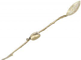 Sterling Silver Gilt Olive Straining Spoon by Gorham Manufacturing Company - Antique Circa 1880