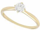 0.40 ct Diamond and 14 ct Yellow Gold Solitaire Ring - Vintage Circa 1940