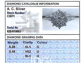 grading card 1960s Diamond Cluster Ring