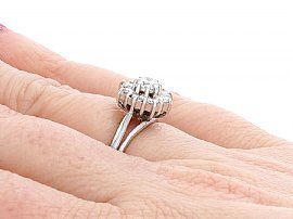 1960s Diamond Cluster Ring on finger