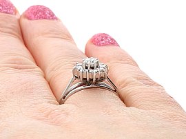 1960s Diamond Cluster Ring on hand