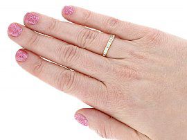 Vintage Gold Eternity Diamond Ring Wearing
