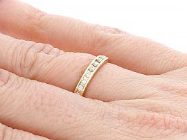 Vintage Gold Eternity Diamond Ring Wearing Hand 