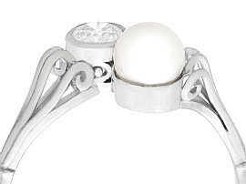 1940s Vintage Pearl and Diamond Ring