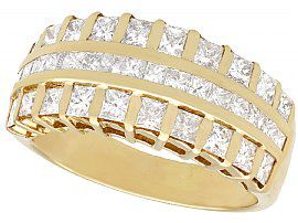 1.54ct Diamond and 18ct Yellow Gold Dress Ring - Vintage Circa 1990