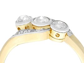 Three Stone Diamond Twist Ring