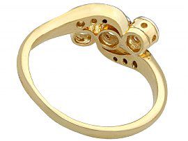 Three Stone Diamond Twist Gold Ring