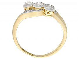 Three Stone Diamond Twist Ring in Gold