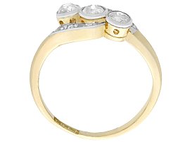 Three Stone Diamond Twist Ring