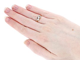 Three Stone Diamond Twist Ring Wearing