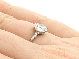 Old European Cut Diamond Ring Wearing Hand