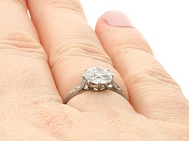 Old European Cut Diamond Ring Wearing Finger