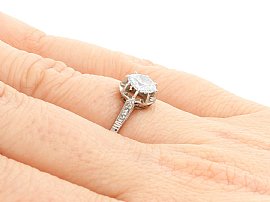 Antique French Diamond Ring Wearing Hand