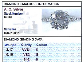 2.17 Carat Diamond Ring Card