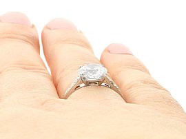2.17 Carat Diamond Ring Wearing Finger