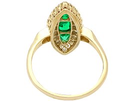 Emerald and Diamond Marquise Ring Reverse