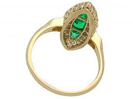 Emerald and Diamond Marquise Ring Reverse