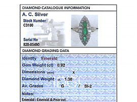 Emerald and Diamond Marquise Ring Card